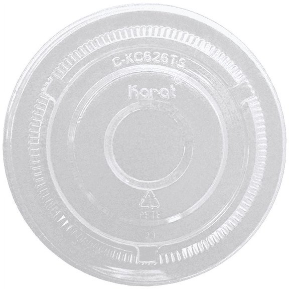 Karat 98mm PET Flat Lids - No Hole - 1,000 ct