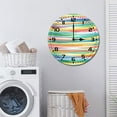 thumbnail image 7 of ZXCXRQFa Rainbow Striped Watercolor Kitchen Home 10 Inch Silent Vintage Design Round Wall Clock Numerals Design Non Ticking Retro Clocks Home Decor Desk Clock, 7 of 7