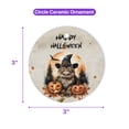 thumbnail image 5 of Happy Halloween Maine Coon Witches Hat Pumpkin Carving Ceramic Round Ornament Cat Lover Kitten Owner Gifts Home Tree Decor - 02019, 5 of 5