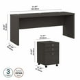 thumbnail image 3 of Echo 72W Computer Desk with Drawers in Charcoal Maple - Engineered Wood, 3 of 6