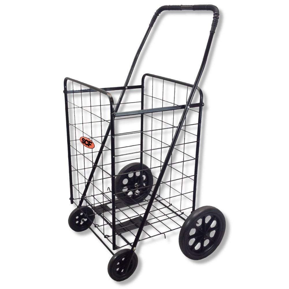 Standard Jumbo Utility Grocery Cart by SCF (Black)