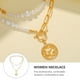 thumbnail image 4 of KAKOWELY collar de cadena de perlas de doble capa con colgante de reloj (colores surtidos), 4 of 4