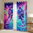 thumbnail image 2 of Manfei Ice Hockey Black Out Curtains for Kids, American Sports Curtains Pack of 2 (42x63 Each), Cartoon Sport Theme Bedroom Curtains, Curtains Blackout Room Decor, 2 of 6
