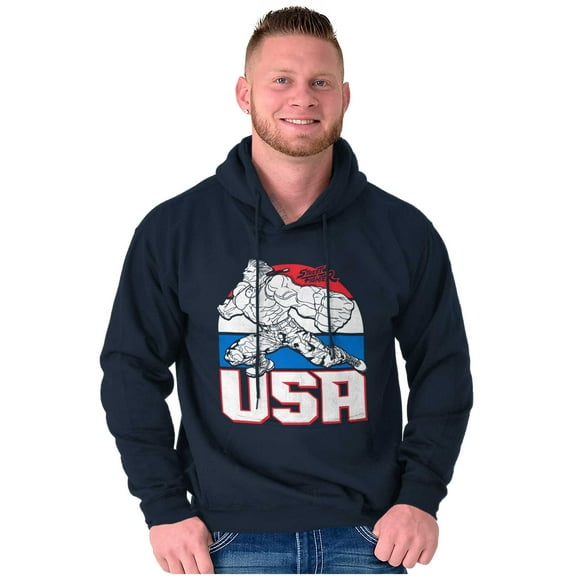 Street Fighter American Guile USA Men Big & Tall Graphic Hoodie Brisco Brands 3X