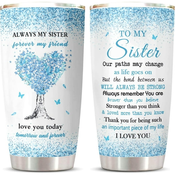 Sister Gifts, Sisters Gifts From Sister Tumbler 20oz, Mothers Day Christmas Birthday Gift For Sisters, Big Sis Gift, Presents For Sis