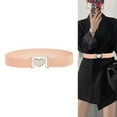 thumbnail image 6 of kkbbma under $5 Skinny Belts for Women Girls, Fashion Dress Belts Stretch with Heart Shape Buckle Waist Belts Plus Size Elastic Waist Band for Dresses, 6 of 6