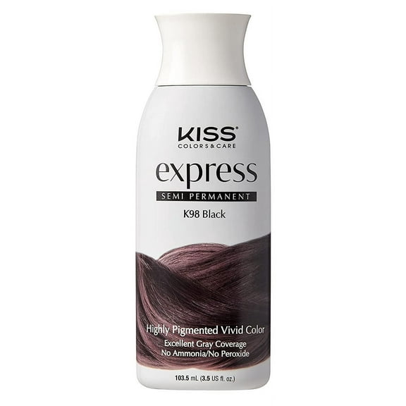 Kiss Express Color #K98 Semi-Permanent Black 3.5 Ounce (103ml) (Pack of 2)