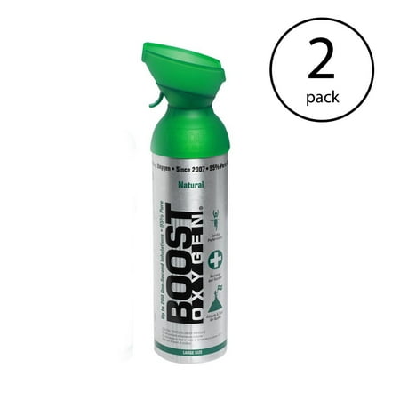 Boost Oxygen Natural Portable 10 Liter Pure Canned Oxygen Canister (2 Pack)