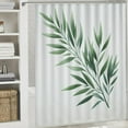 thumbnail image 6 of WERPE Durable and Washable Waterproof Shower Curtain, Sage Green, Minimalist Eucalyptus Leaves Pictures, Multiple Sizes White, 6 of 7