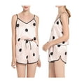thumbnail image 1 of Biekopu Women 2 Piece Pajamas Set Loose Silk Satin V-Neck Camisole Elastic Shorts Soft Sleepwear, 1 of 6
