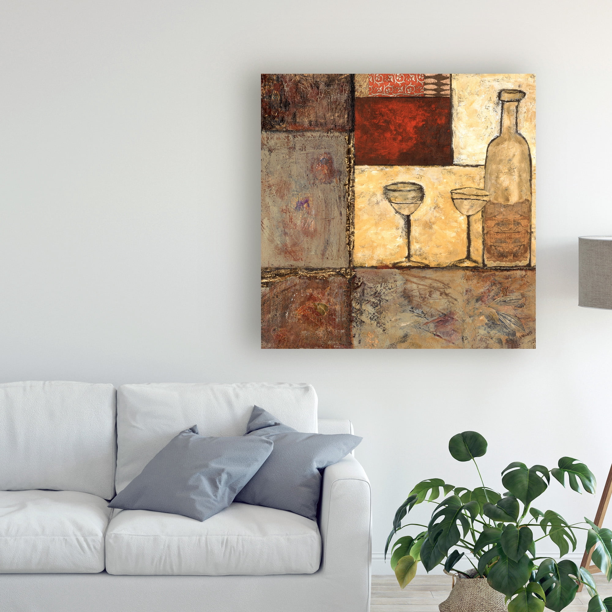 Trademark Fine Art 'Wine for Two I' Canvas Art by Elizabeth Franklin
