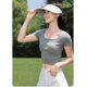 thumbnail image 3 of Wide Sun Sun Vizor Hat Women's Visors Adjustable Clip Summer Beach Hat Men's Open Sports Cover Golf Travel B-Black Polyamide, 3 of 5