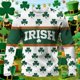 thumbnail image 4 of Ceisia Men's St. Patrick's Day IRISH & Clover Print Waffle Knit Long Sleeve Crew Neck Casual Top White M Gifts, 4 of 8