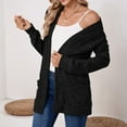 thumbnail image 5 of Women's Solid Color Long Sleeve Length Cardigan Sweater Coat Top with Pockets for Spring and Fall Seasons, Casual Layering for Daily Use,Black,M, 5 of 8
