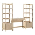 thumbnail image 5 of Walker Edison Transitional Desk w Narrow Bookcases, Set of 3, Coastal Oak, 5 of 11