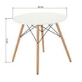 thumbnail image 4 of Pemberly Row Modern Round Dining Table with White Top and Wooden Legs, 4 of 6