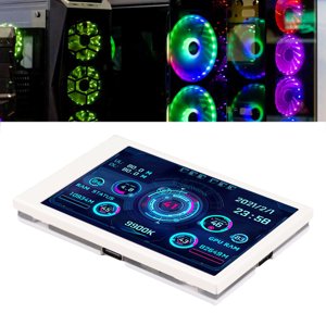 3.5in Moniteur de temps d'ordinateur, vue complète PC Affichage de température avec plusieurs thèmes, affichage de température, PC Panneau de capteur, CPU RAM HDD Moniteur de données USB Interface de type C