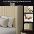 thumbnail image 6 of iPormis Full Size Bed Frame with Lift up Storage & Wingback Headboard, Upholstered Linen Bed Frame with Storage, Hydraulic Storage,Beige, 6 of 9