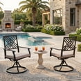 thumbnail image 2 of Sour Citrus Swivel Patio Dining Chairs with Cushions, Textilene Fabric Outdoor Dining Chairs Set of 2 for Garden, Backyard, 2 of 7
