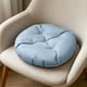 thumbnail image 5 of Cojín de silla de lino 40x40 cm con base antideslizante, almohadilla lavable acolchada para asiento de comedor, cocina, oficina, interior y exterior, gris, amarillo, verde, azul, 5 of 6