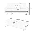 thumbnail image 6 of Sofa Bed,Convertible Couch Sleeper Home Recliner with Nail Head Trim Armrest,3 Adjustable Positions & 2 Cup Holders,72" Velvet Reversible Loveseat Folding Daybed for Small Spaces,Green, 6 of 6