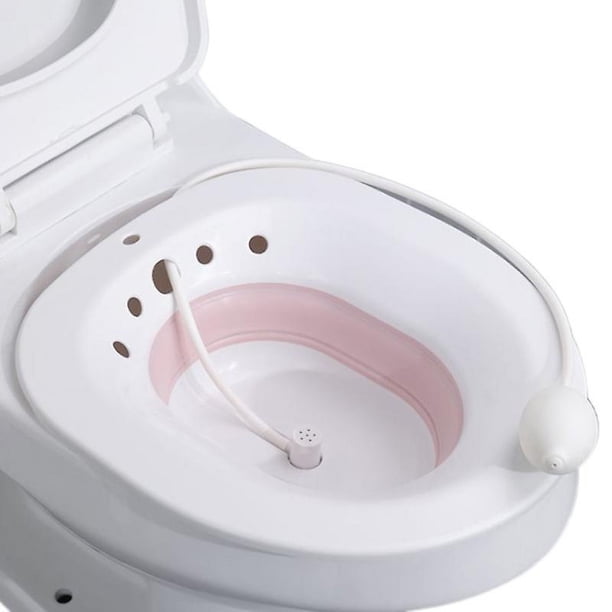 Pink With flusher Inodoro plegable, baño de asiento, bidé, lavabo especial, limpieza de cadera, bañera de remojo para mujeres embarazadas