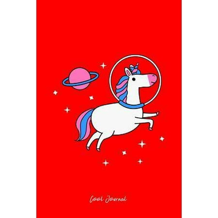 Cool Journal: Dot Grid Gift Idea - Space Unicorn Astronaut Planet Stars Cute Galaxy Gift Journal - Red Dotted Diary, Planner, Gratit Paperback