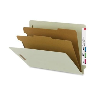 Recycled End Tab Classification Folders - Smead 26802 Gray/Green 100% Recycled End Tab Classification Folders SMD26802