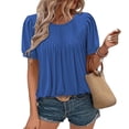 thumbnail image 1 of SwiftWear Tunique d'Été pour Femmes - Col Rond, Manches Courtes avec Ourlet à Bande, Coupe Décontractée, 1 of 7