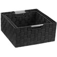 thumbnail image 5 of Sorbus Storage Box Woven Basket Bin Container Tote Cube Organizer Set Stackable Storage Basket Woven Strap Shelf Organizer Built-In Carry Handles (Black), 5 of 7