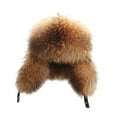 thumbnail image 2 of Gorro de invierno Ushanka de piel sintética para patineta, senderismo, clima frío, uso diario marrón, 2 of 8
