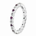 thumbnail image 3 of 925 Sterling Silver Stackable Expressions Amethyst & Diamond Ring Size: 10; for Adults and Teens; for Women and Men, 3 of 5