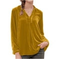 thumbnail image 2 of AXXD Womens Sweatshirts Basic Summer 2024 Trendy Casual Long Sleeve Turndown Collar Loose Shirt Blouse Tops, 2 of 6