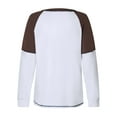 thumbnail image 4 of HUBERY Women Raglan Long Sleeve Color Block Spliced Crew Neck Split Hem Top, 4 of 4