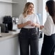 thumbnail image 3 of GRACE & GRANDEUR Pantalones de mezclilla de mujer talla grande de pierna ancha de cintura alta, pantalones palazzo lavados, jeans de moda casual con bolsillos 2X negros, 3 of 8