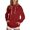 Red, variant on NinXxx Women's Solid High Collar Hoodie with Side Pockets XL
