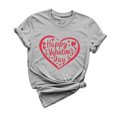 thumbnail image 3 of VKOYWKM Valentine's Day Tops for Women Heart Graphic Tees Valentine Holiday Tops Crew Neck Loose Fit Family Party Tees Spring Fashion, 3 of 6