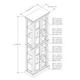 thumbnail image 2 of Lighted Curio Cabinet w/Adjustable Glass Shelves, Vintage Storage Cabinet w/Mirrored Back & Glass Doors, 2 of 4