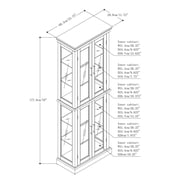 Lighted Curio Cabinet w/Adjustable Glass Shelves, Vintage Storage Cabinet w/Mirrored Back & Glass Doors
