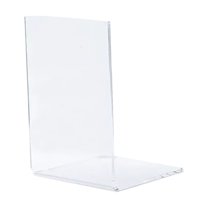 Transparent Acrylic Bookshelf, Ongmies 1Pc Transparent Acrylic Bookend Stand Bookshelf Desktop Decorative Storage Rack, White