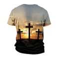 thumbnail image 5 of European And American Cross Print Short Sleeve Round Neck T-shirt Top 5XL, 5 of 5