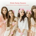 thumbnail image 2 of 6 Sets Pink Party Favors, Pink Sleepover Party Supplies, Includes Eyemasks, Headbands, Claw Clips, Wristbands, and Cosmetic Bags, Slumber Spa Party Accessories, 2 of 5