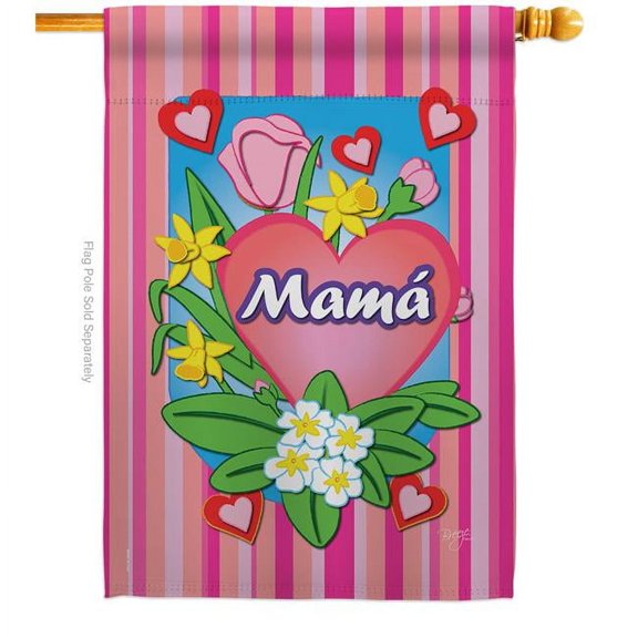 Breeze Decor H120029-BO Mam Family Mother Day 28 x 40 in. Double-Sided Decorative Vertical House Flags for Decoration Banner Garden Yard Gift