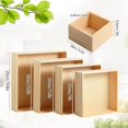 thumbnail image 3 of 8 Pieces Unfinished Wooden Boxes Square Wooden Storage Box Wooden Craft Stash Box Rustic Wooden Boxes Wooden Boxes Organizer for Art Crafts, Jewelry, 3 Sizes, 3 of 8