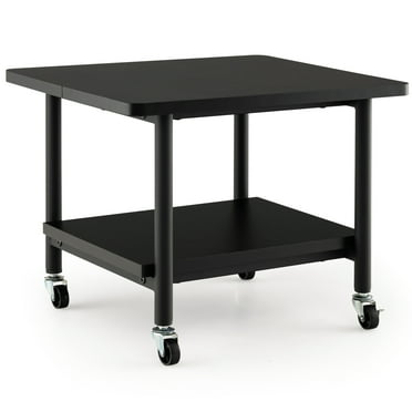 Gymax Printer Stand w/ Storage Under Desk Printer Table w/ 4 Wheels Black