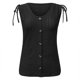 thumbnail image 2 of Playeras,Blusas y Tops,Ropa para Mujer Mujeres camisetas sin mangas Dressy Casual Mujeres sueltas cuello en U sin mangas Tops Casual Color plisado ojal verano camisas chaleco blusa (Black, XXXXL), 2 of 7