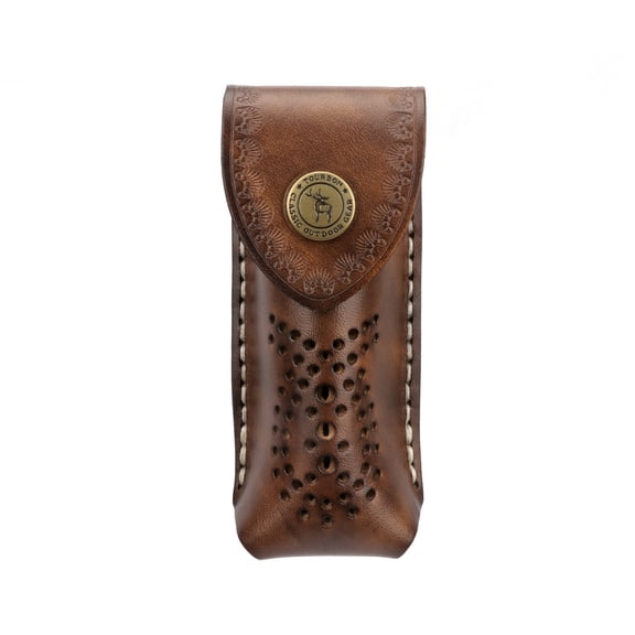 Tourbon Leather Folding Knife Sheath Small EDC Tool Holder Pouch Clip-on Belt Loop Case Fits 4.1 Inch Pocket Knife 1-Pack