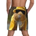thumbnail image 2 of Lsque Mens Swim Trunks Heavy Metal Style Guinea Pig Pattern - Bathing Suit Compression Liner - Beach Swim Shorts Swimwear - (S-3XL) - Stretch Quick Dry -3X-Large, 2 of 9