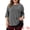 Grey, variant on DARING DIVA Women's Plus Crew Neck Slit 3/4 Sleeve Button Tops 4X Lake Blue