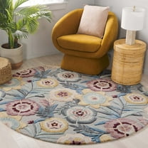SAFAVIEH Bellagio Nita Floral Area Rug, Gray/Pink, 6' x 6' Round